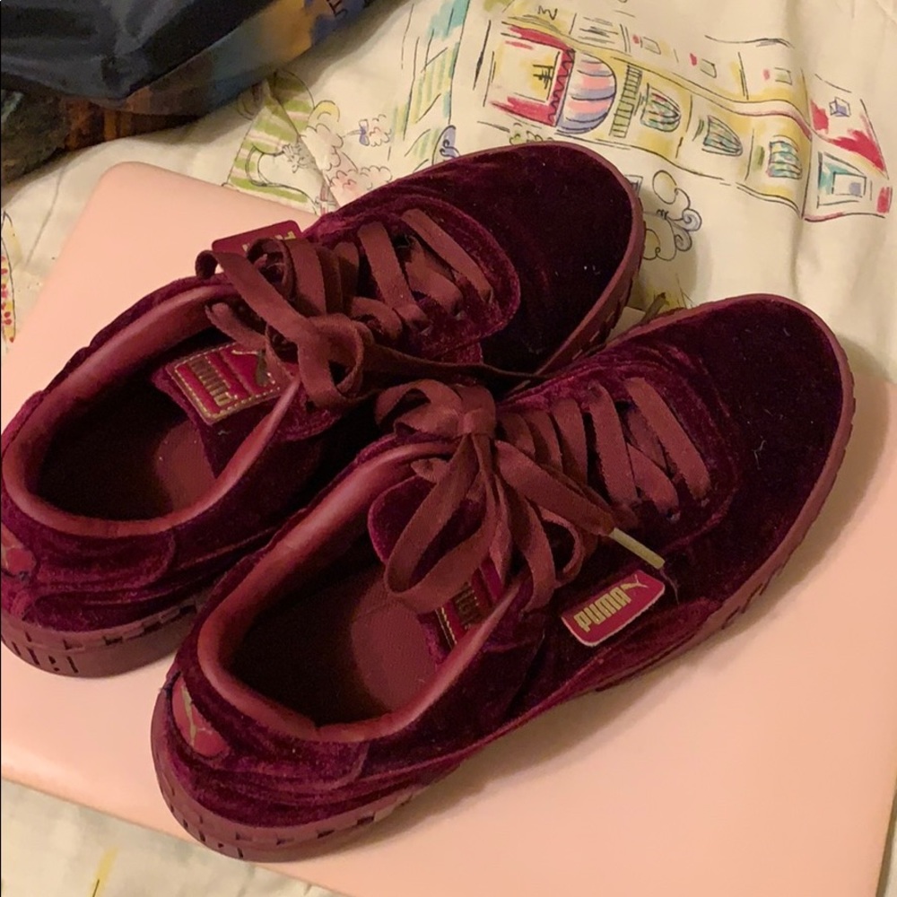 PUMA Burgundy Velvet Shoes